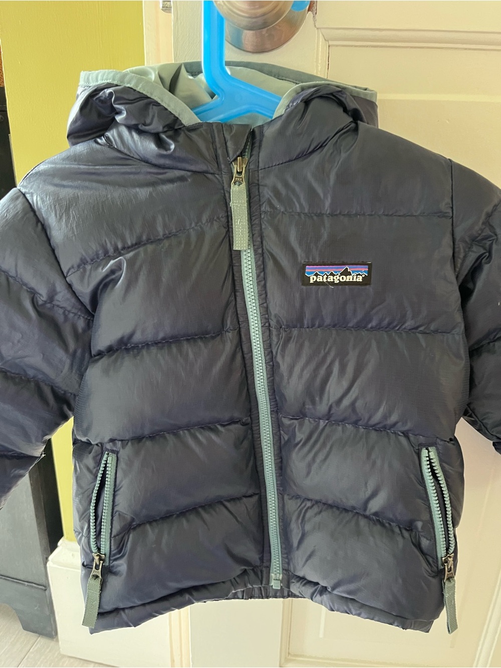 Patagonia Kids Navy down Puffer Jacket with hood size 2t